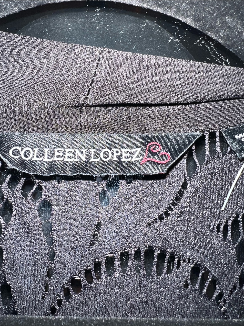 Colleen Lopez Black Lace Open-Work Cardigan NWOT - Picture 2 of 11